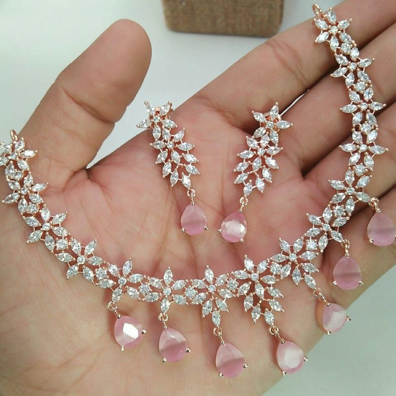 Mahi Pink diamond Necklace set