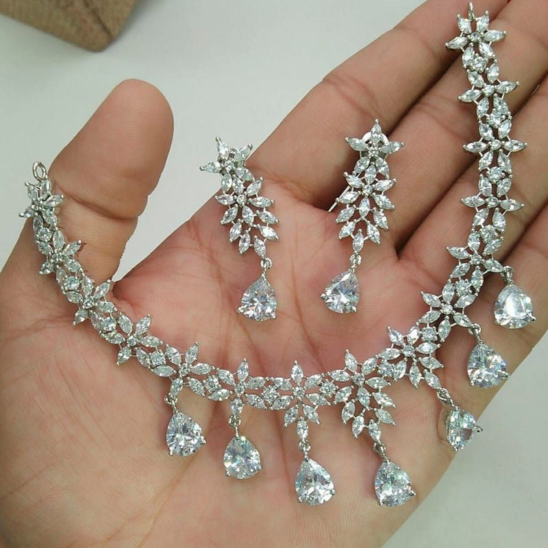 Earrings Plus Necklace Elegant Jewelry Set Inlaid Rhinestone - Temu