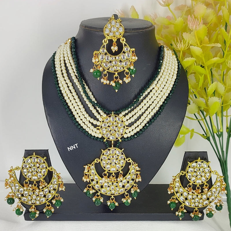 Manisha Jewellery Gold Plated Kundan And Pearl  Designer Necklace Set