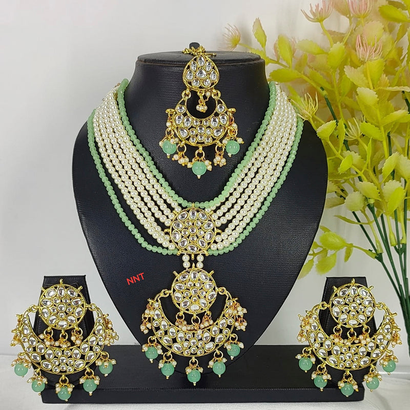 Manisha Jewellery Gold Plated Kundan And Pearl  Designer Necklace Set