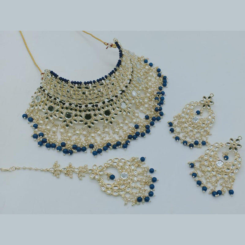 Manisha Jewellery Gold Plated Beads And Mirror Necklace Set