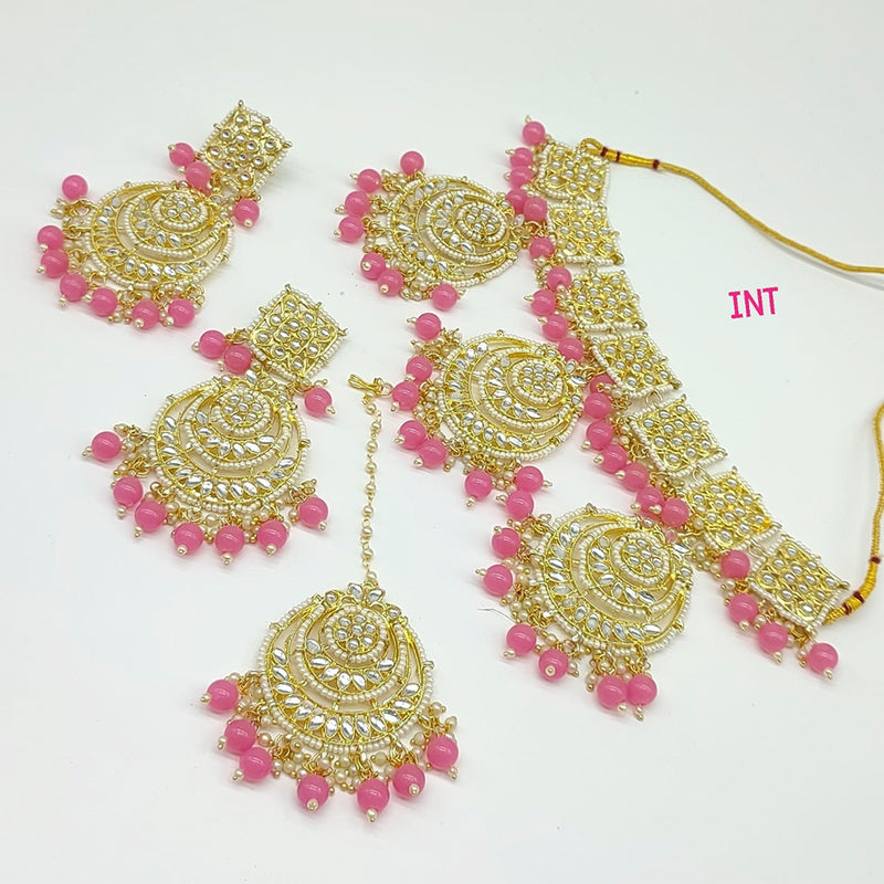 Manisha Jewellery Gold Plated Kundan And Beads Designer Necklace Set