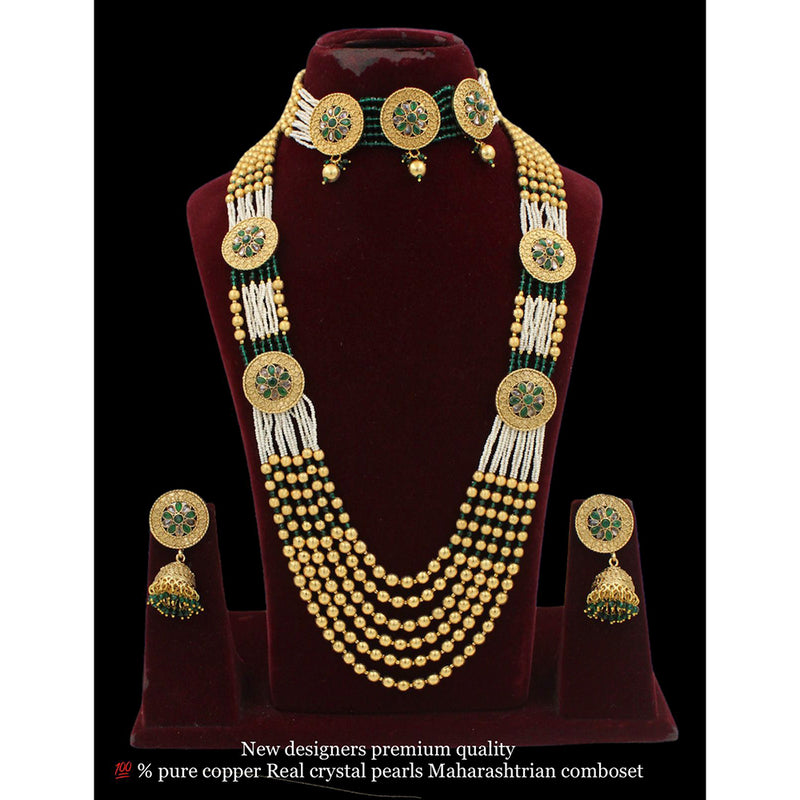 Manisha Jewellery Gold Plated Crystal Stone & Pearl Bridal Set