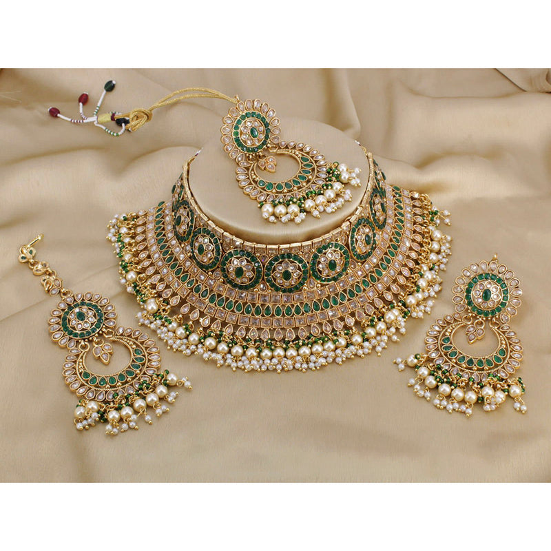 Manisha Jewellery Gold Plated AD Stone Necklace Set