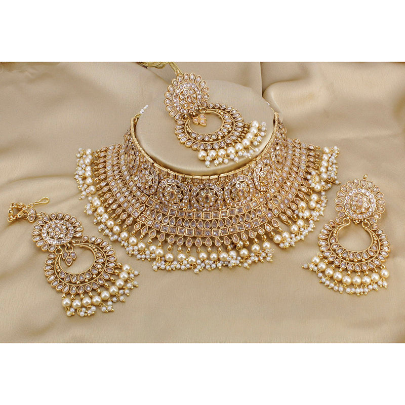 Manisha Jewellery Gold Plated AD Stone Necklace Set