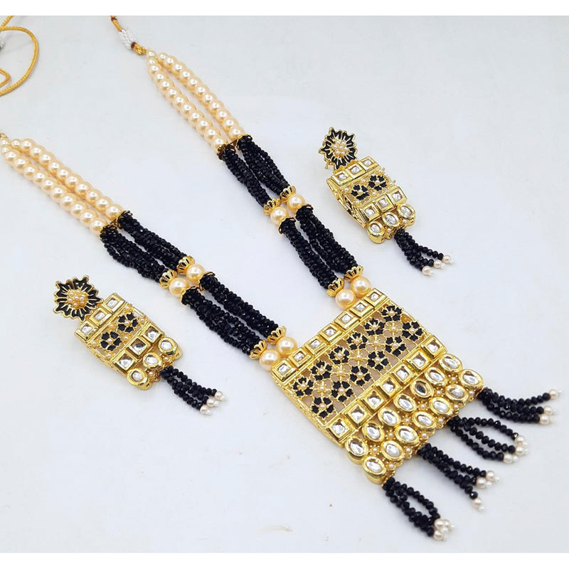 Manisha Jewellery Gold Plated Kundan Stone & Meenakari Haram Necklace Set
