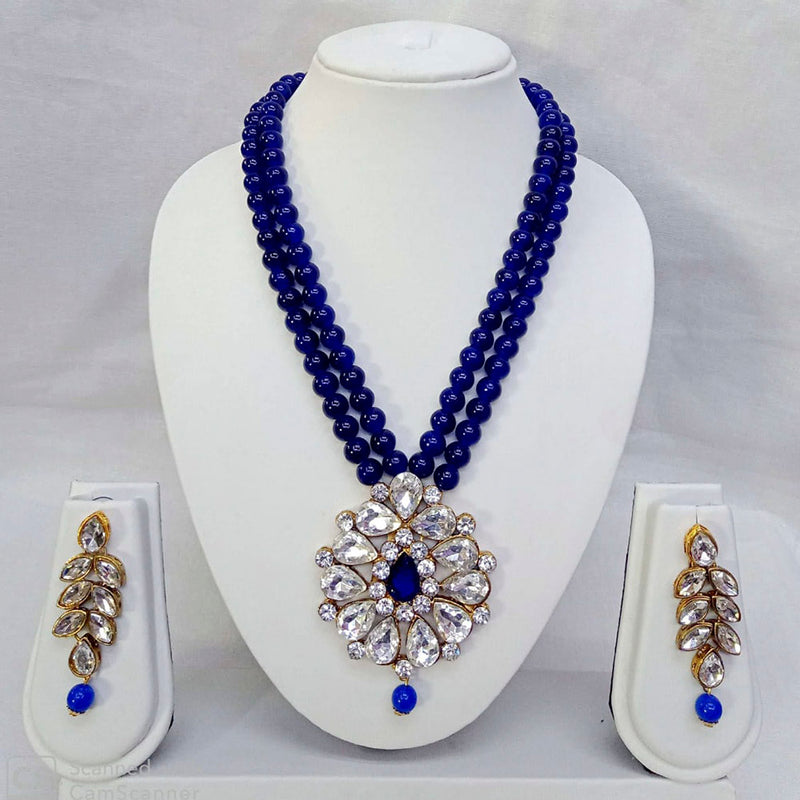 Manisha Jewellery Gold Plated Austrian Stone And Beads Necklace Set