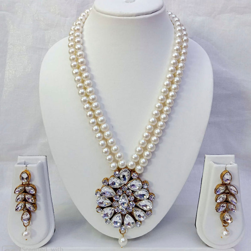 Manisha Jewellery Gold Plated Austrian Stone And Beads Necklace Set
