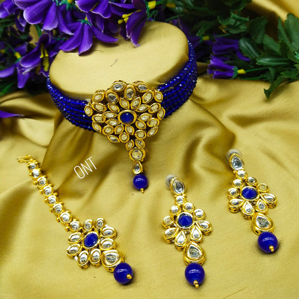 Manisha Jewellery Gold Plated Designer Kundan And Beads Necklace Set