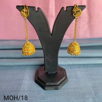 Mahavir Gold Plated Beads Peacock Jhumki Earrings
