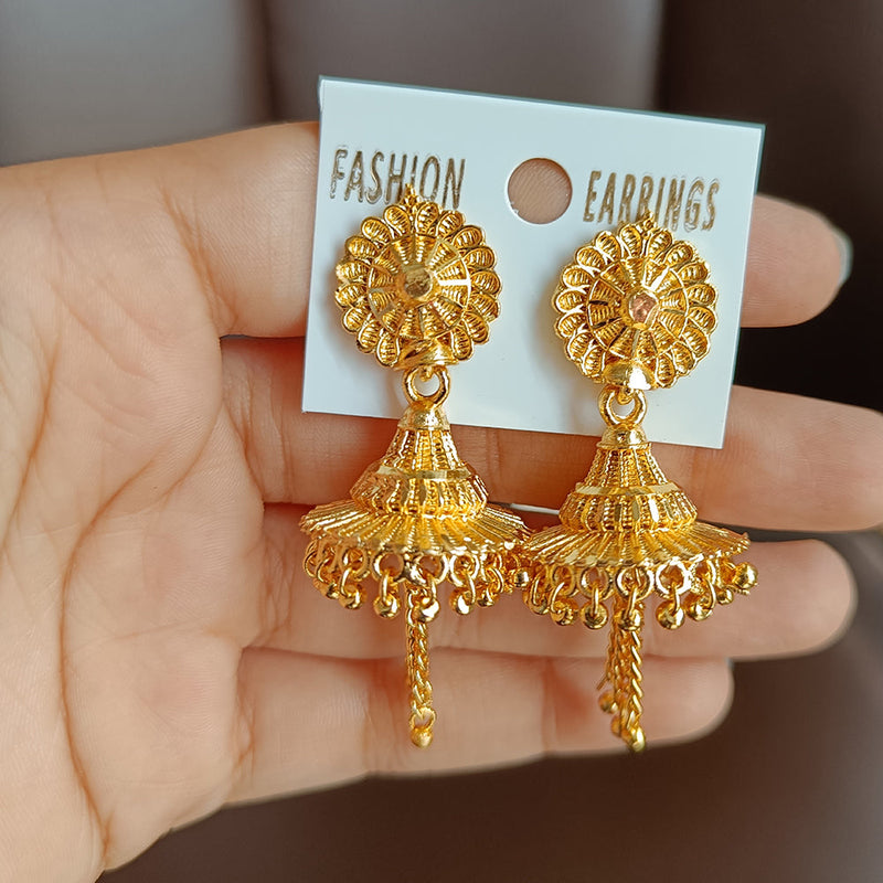 Flipkart.com - Buy BHANA STYLE Classic Gold Plated Enamelled Jhumka Earrings  With Chain Tassel For Women And Girls Pearl Alloy Jhumki Earring Online at  Best Prices in India