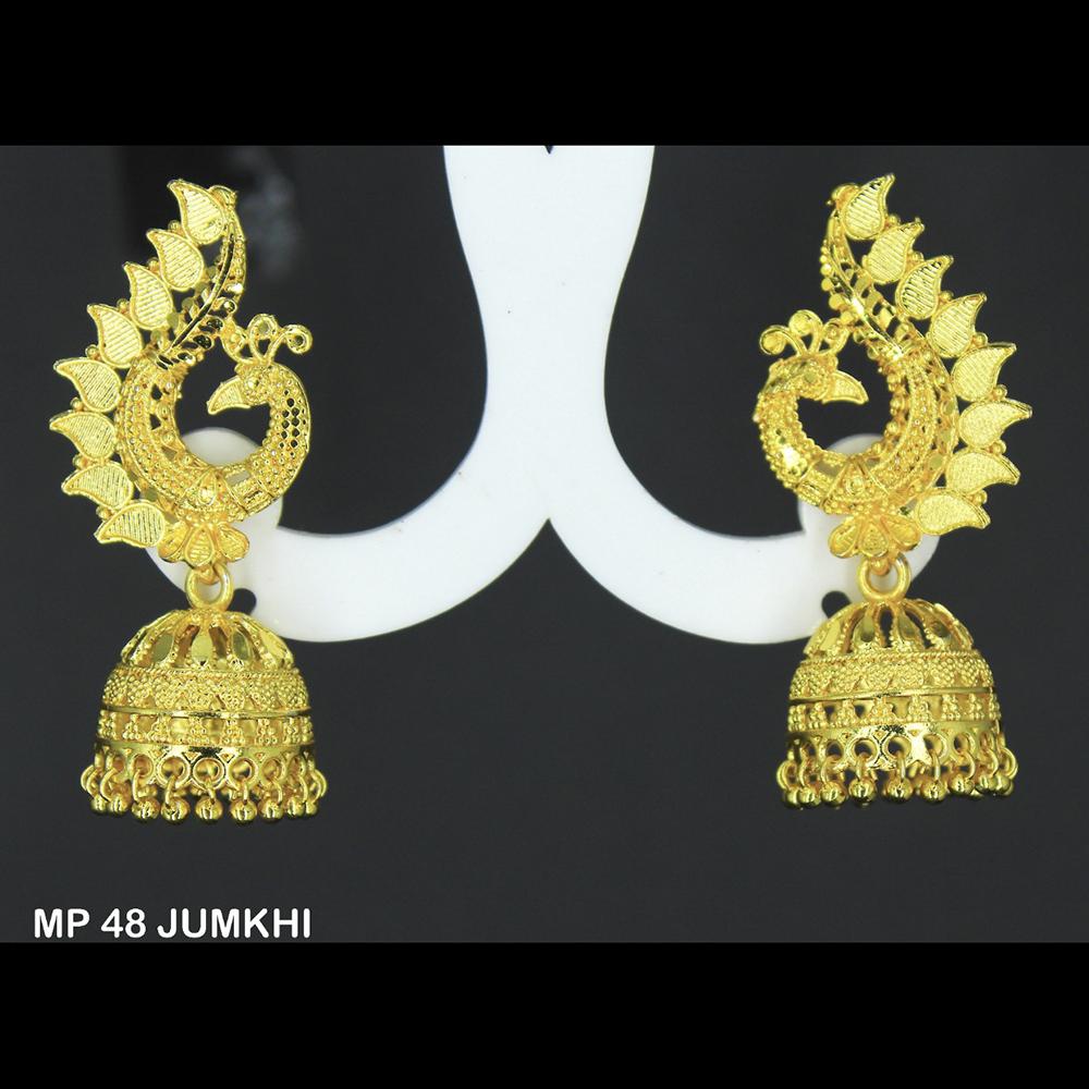 Mahavir Forming Gold Plated Jhumki Earrings  - MP 48 JUMKHI