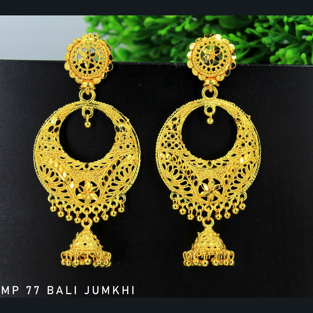 Mahavir Forming Gold Plated Dangler Earrings  - MP 77 Bali Jumkhi