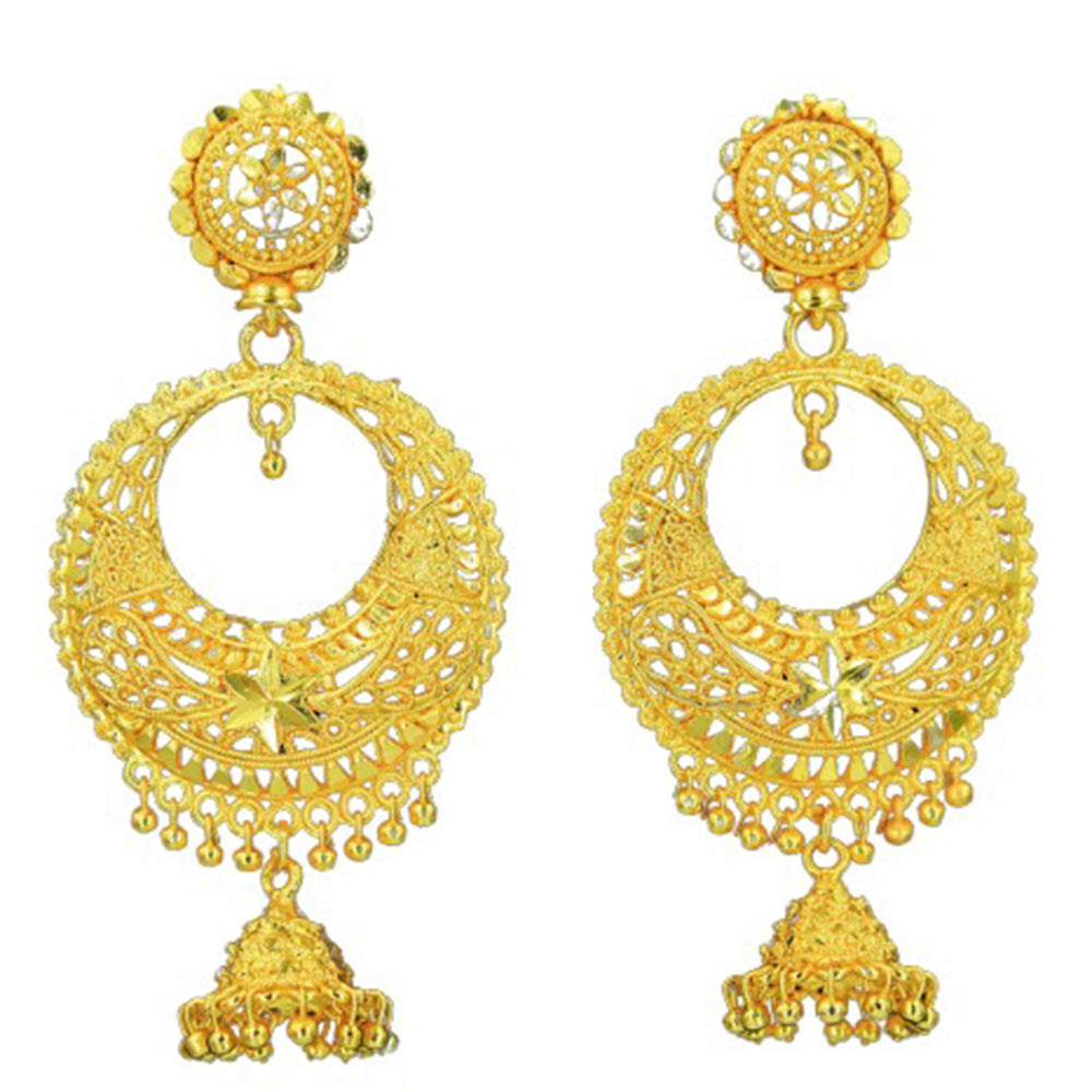 Mahavir Gold Plated Dangler Earrings