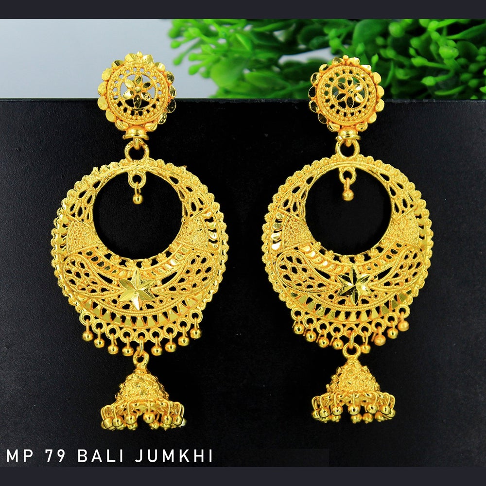 Mahavir Forming Gold Plated Dangler Earrings  - MP 79 Bali Jumkhi