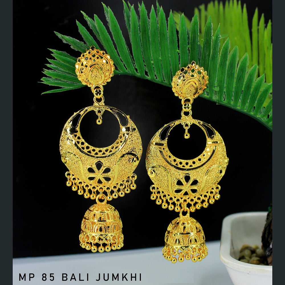 Mahavir Forming Gold Plated Dangler Earrings  - MP 85 Bali Jumkhi