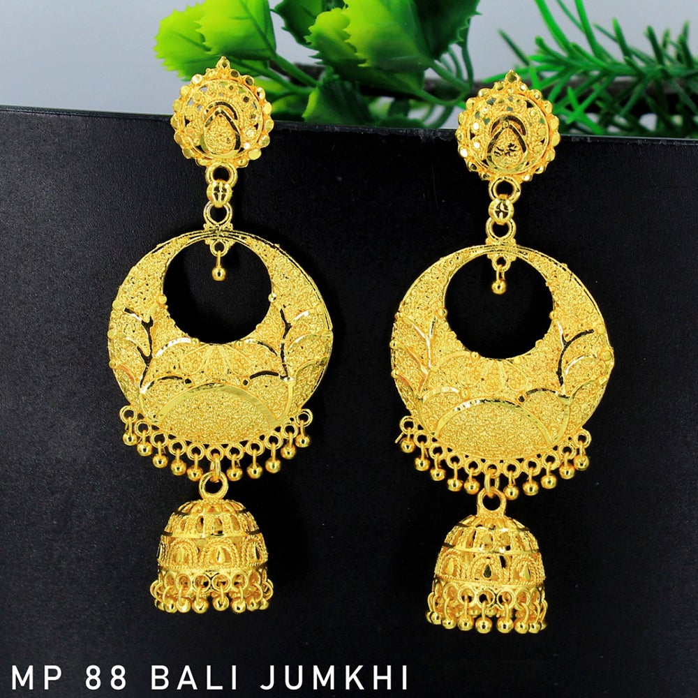 Mahavir Forming Gold Plated Dangler Earrings  - MP 88 Bali Jumkhi