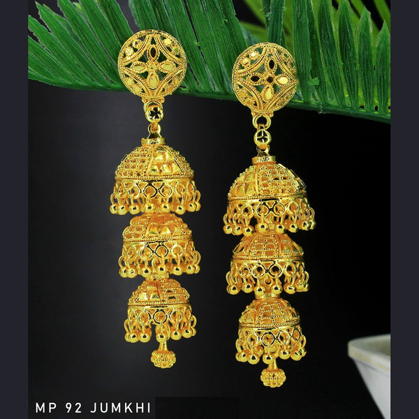Mahavir Forming Gold Plated Jhumki Earrings  - MP 92 Jumkhi