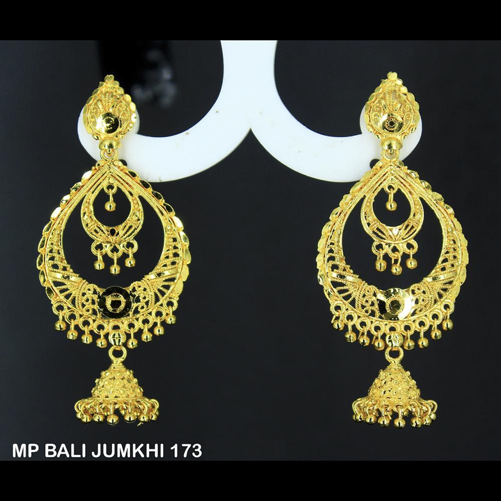 Mahavir Forming Gold Plated Jhumki Earrings  - MP BALI JUMKHl 173