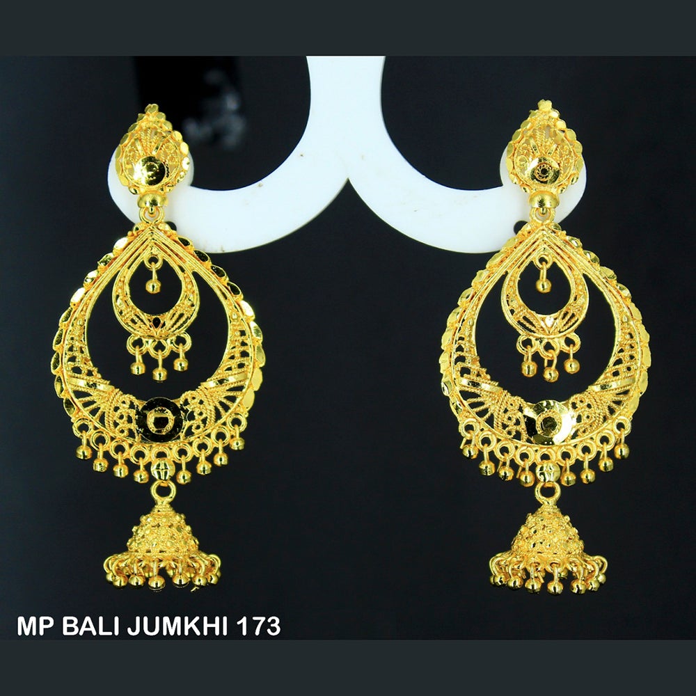 Mahavir Forming Gold Plated Dangler Earrings  - MP Bali Jumkhi 173