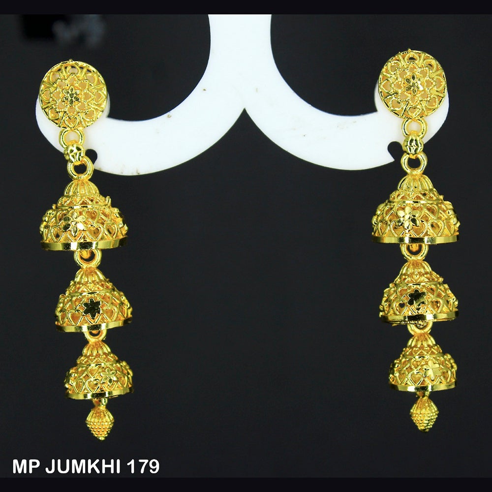 Mahavir Forming Gold Plated Jhumki Earrings  - MP Jumkhi 179