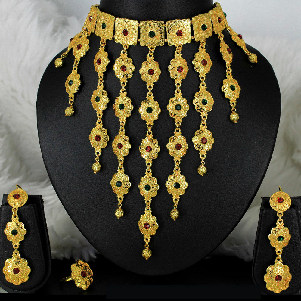 Mahavir Forming Gold Necklace Set  - MARTASHA Set 7016