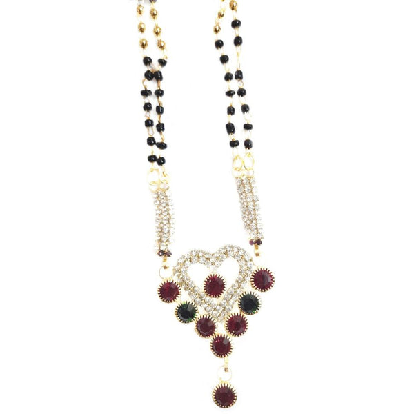 Martina Jewels Austrain Stone Black beads  Pack Of 6 Mangalsutra - MS - 119