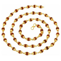 Martina Jewels Pack Of 6 raditional Gold Plated Rudraksha Mala for Men