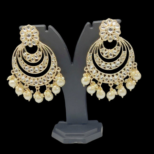 Manisha Jewellery Gold Plated Kundan & Pearl Dangler Earrings