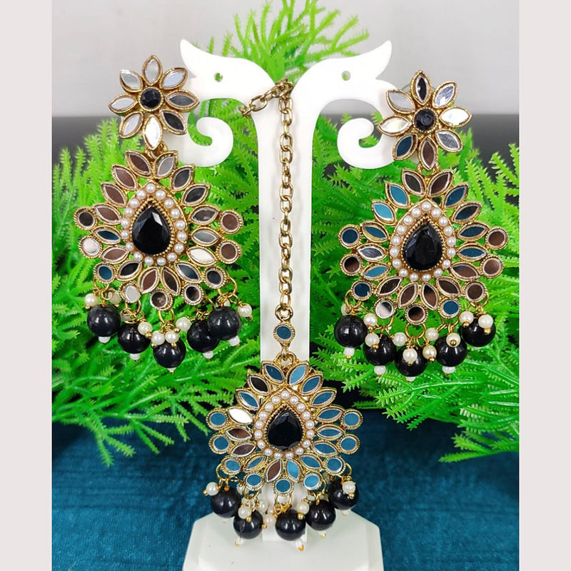 Manisha Jewellery Mirror Earrings With Maangtikka