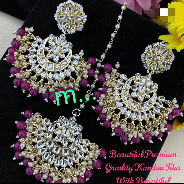 Manisha Jewellery Kundan Earrings With Maangtikka