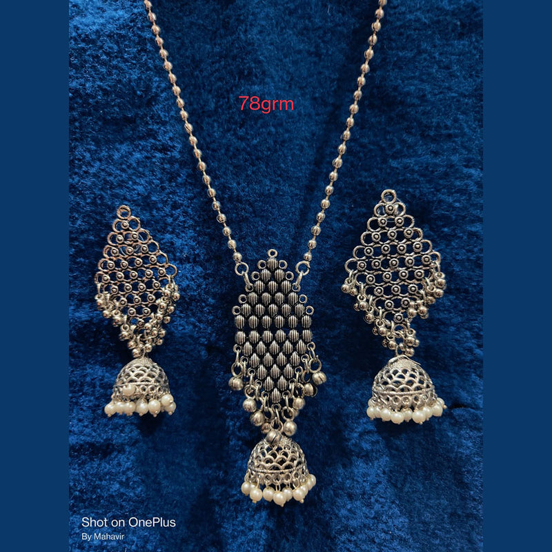 Manisha Jewellery Oxidised Plated Long Necklace Set