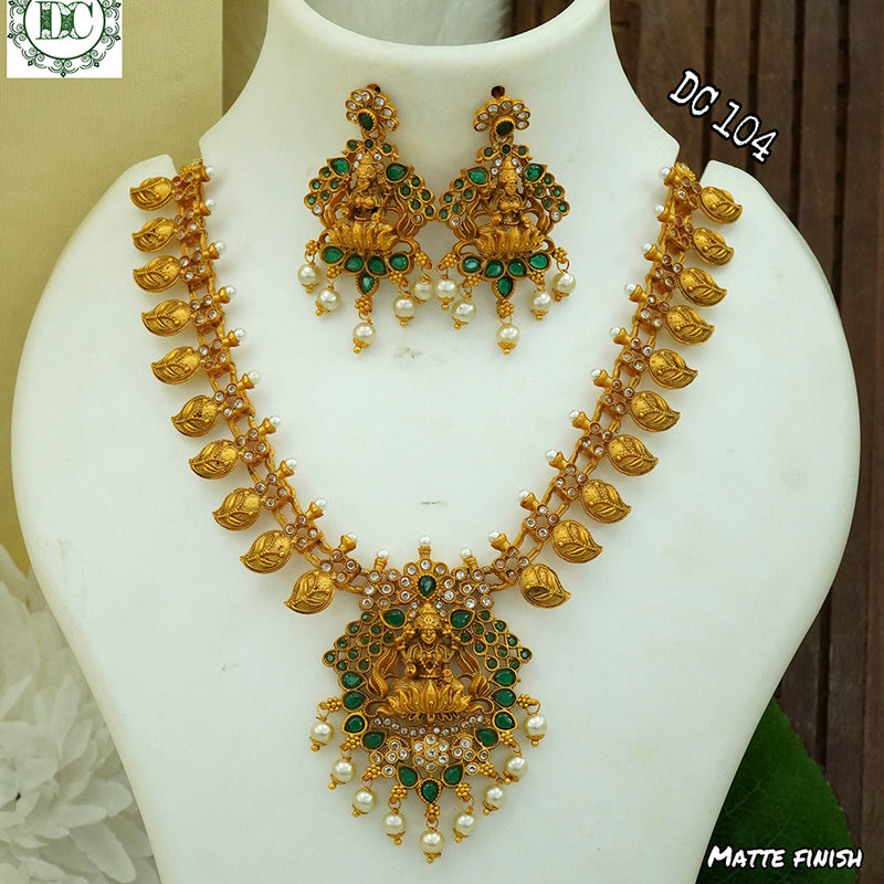 Diksha Collection Gold Plated Choker Necklace Set