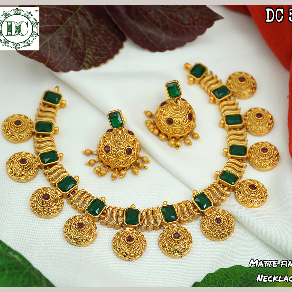 Diksha Collection Gold Plated Choker Necklace Set – JewelEMarket