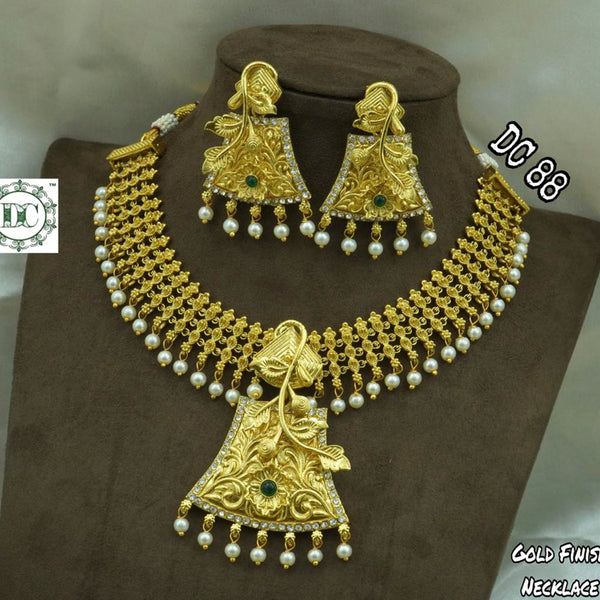 Diksha Collection Gold Plated Choker Necklace Set