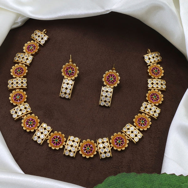 Diksha Collection Gold Plated Necklace Set