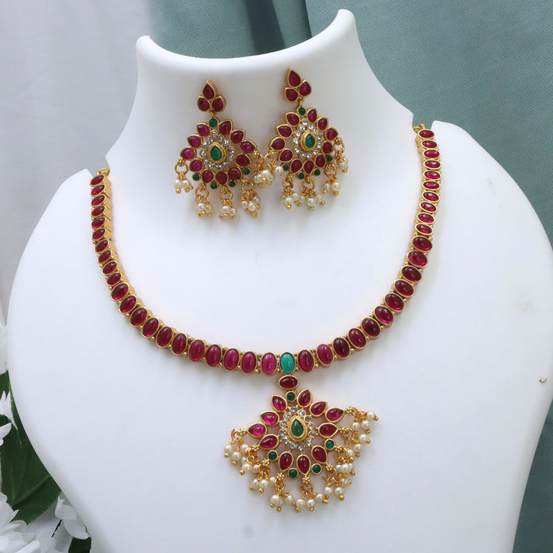 Diksha Collection Gold Plated Necklace Set