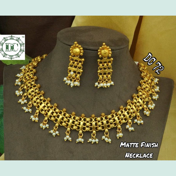 Diksha Collection Gold Plated Choker Necklace Set
