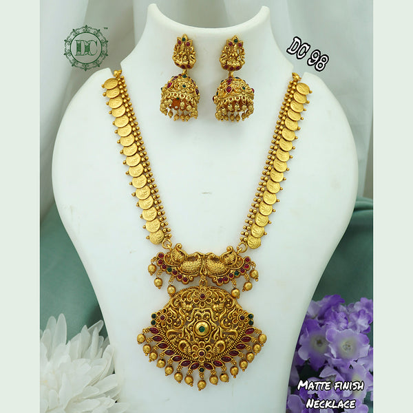 Diksha Collection Gold Plated Long Haram Necklace Set