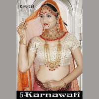 Neetu Art Gold Plated Red Stone And Kundan Bridal Jewellery Set for Women - NABridal04