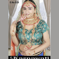 Neetu Art Gold Plated Red Stone And Kundan Bridal Jewellery Set for Women - NABridal07