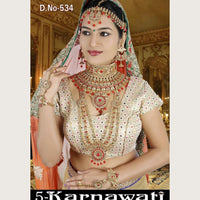 Neetu Art Gold Plated Red Stone And Kundan Bridal Jewellery Set for Women - NABridal12