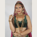 Neetu Art Gold Plated Red Stone And Kundan Bridal Jewellery Set for Women - NABridal16