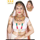 Neetu Art Gold Plated Pink Stone And Kundan Bridal Jewellery Set for Women
