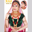 Neetu Art Gold Plated Red Stone And Kundan Bridal Jewellery Set for Women