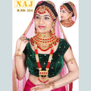 Neetu Art Gold Plated Red Stone And Kundan Bridal Jewellery Set for Women