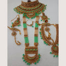 Neetu Art Gold Plated Light Green  Stone And Kundan Bridal Jewellery Set for Women  - NABridal55