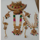 Neetu Art Gold Plated Pink & Green Stone And Kundan Bridal Jewellery Set for Women  - NABridal56