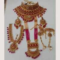 Neetu art Gold Plated Stone And Kundan Bridal Jewellery Set for Women