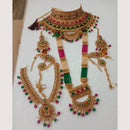 Neetu Art Gold Plated Pink & Green Stone And Kundan Bridal Jewellery Set for Women  - NABridal60